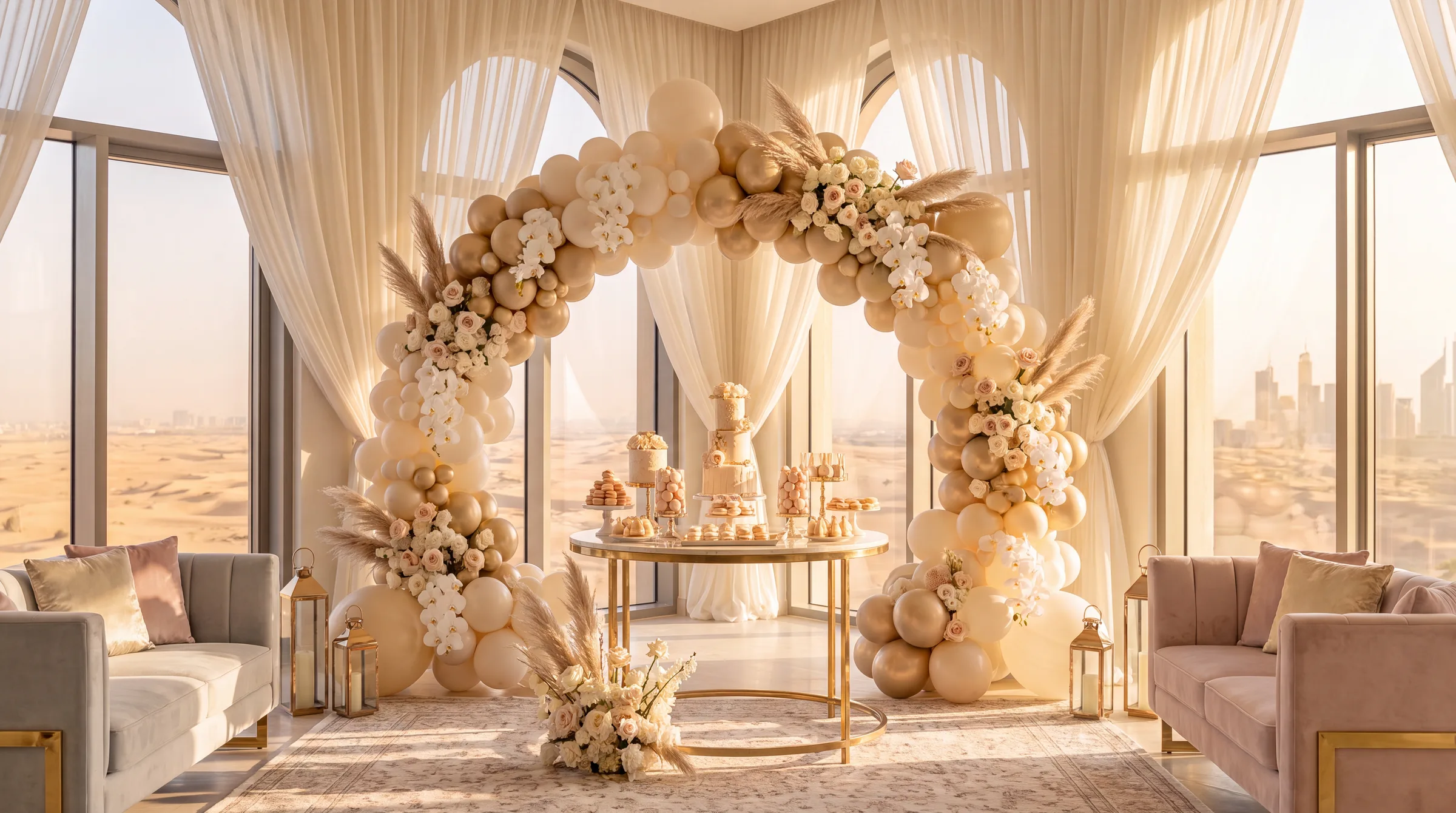 Champagne Bloom — Wedding event styling by Blissful Moments in Dubai